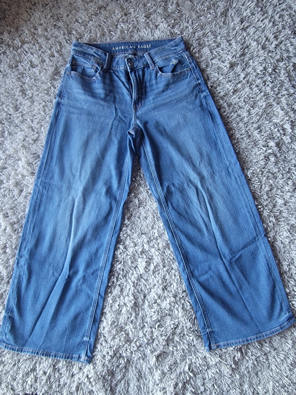 American Eagle Outfitters Light Blue Wide-Leg Jeans